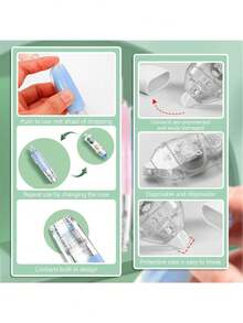 1pc Retractable Double Sided Tape Runner, Refillable Adhesive Tape Roller 0.23 Inch X 16.40 Ft, Glue Tape Roller With 360° Rotatable Tip For Scrapbooking Card DIY Accessories Back To School - Multicolor - View 6