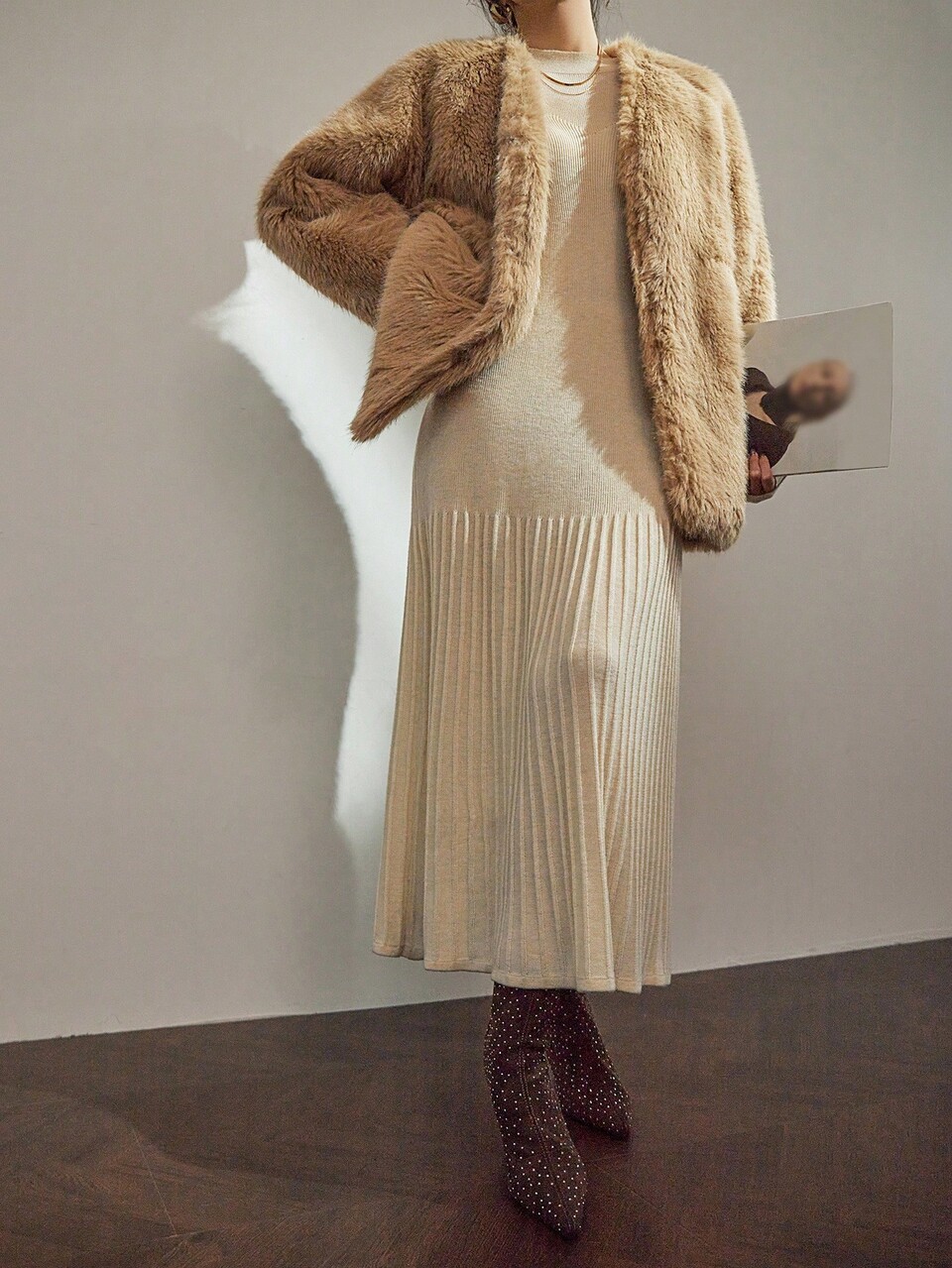 Women's Fashionable & Elegant Faux Fur Jacket, Autumn/Winter Women Coats