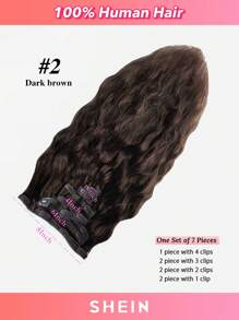 Ekstensi Rambut Manusia Jepit Gelombang Alami 120g/Set Ekstensi Jepit Rambut Seluruh Kepala Gaya Brasil untuk Wanita, Kostum Musim Dingin, Natal, Halloween, Pakaian Musim Gugur Wanita - S2 - View 2