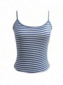 INAWLY Women's Striped Fitted Casual Versatile Camisole - Multicolor - View 3