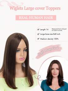 ZERO-NET 14英寸女士假发片，真人发丝，8英寸x8英寸底座，适合头发稀疏的女性。 - S3 - 查看 6