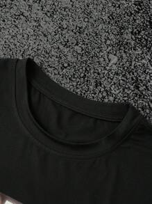 Manfinity Dauomo 送给男朋友的最佳礼物 - 男士“我渴望暴力”猫咪表情包印花 T 恤 - 黑色 - 查看 3