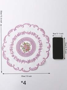 1/4pcs Polyester Embroidered Placemats For Kitchen, Dining Room, Table Decoration, Heat Insulation, Anti-Scratch, Anti-Dust, Suitable For Wedding, Party, Gift, Birthday, Christmas - White - View 25