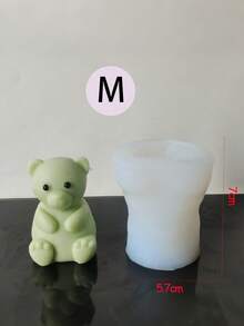 创意迷你熊形硅胶模具 - 生活艺术创作器，硅胶材质，易于拆卸和清洁，专为蜡烛制作、石膏雕塑和创意绘画而设计。重返校园。 - 白色 - 查看 4