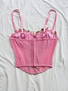 Soleia 花卉刺绣鱼骨紧身胸衣，海滩度假，约会，音乐节，派对