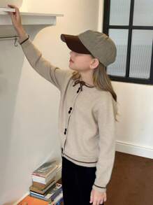 DAZY Tween Girls Cardigan Fall/Winter - Apricot - View 3