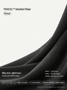 GLOWMODE 莫代尔超大长袖T恤，背部有锁孔，低冲击瑜伽日常休闲 - 黑色 - 查看 5