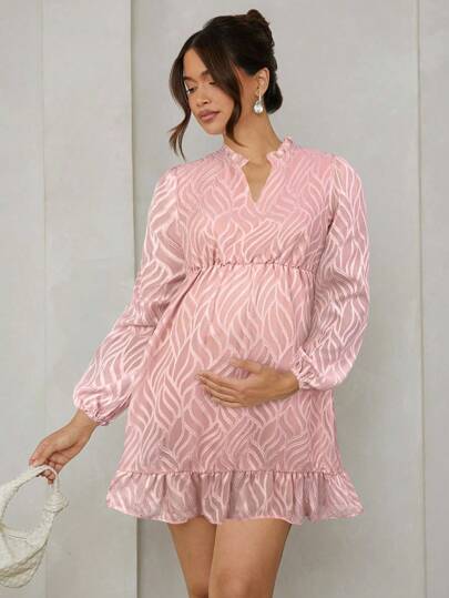 MaterniWear Vestido holgado de manga abullonada para maternidad, adecuado para otoño y el Día de San Valentín