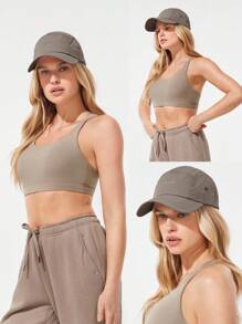 GLOWMODE Lightweight 5 Panel Cap With Reflective Handsewn Logo Workout Daily Casual Fall Winter - 卡其色 - 查看 7