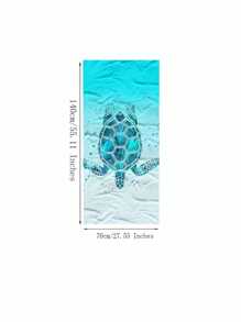 Toalla de playa de fibra ultrafina con estampado de tortuga, ideal para piscina, camping y viajes de verano, vacaciones, decoración del baño, artículos esenciales de playa
