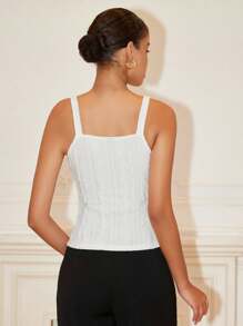 Rafferiza Chain Detail Tank Top - White - View 3