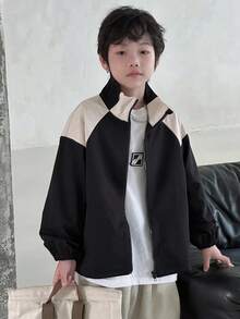 DAZY 秋季大码男童宽松休闲拼色夹克