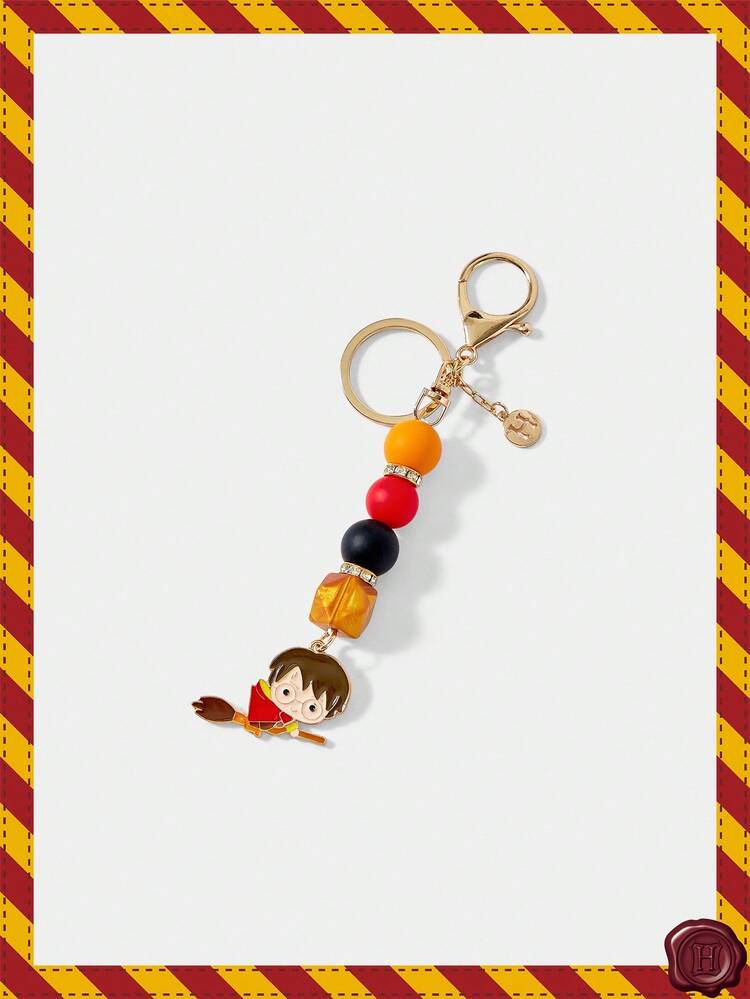 HARRY POTTER X SHEIN 1 件魔法学院人物图案硅胶串珠钥匙扣、包包吊坠配件、汽车钥匙防丢挂饰、送给朋友的礼物 - 紅色 - 查看 2