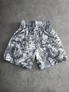 Manfinity Roghcode Manfinity Streetrush Men's 2 In 1 Camouflage Embroidered Shorts - Multicolor - View 4