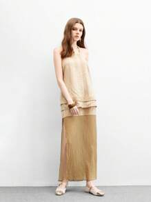 CUCCOO BIZCHIC 女式拼色方头扣带平底玛丽珍鞋 - 米色 - 查看 10