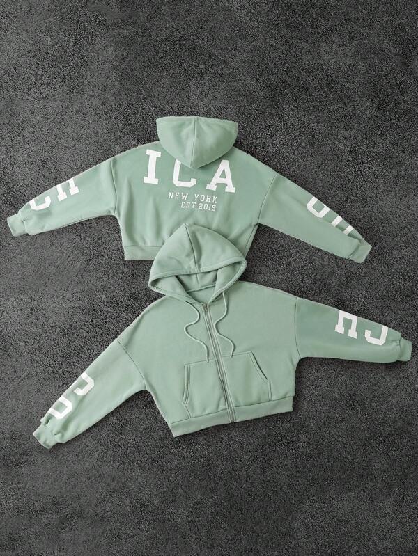 INAWLY Mit Kapuze Sweatshirt mit Thermofutter, locker sitzende kurze Jacke für Herbst/Winter