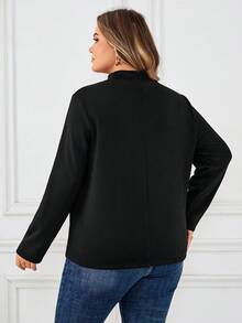 SHEIN CURVE+ 女式黑色长袖保暖内衬保暖T恤，加大码，秋冬