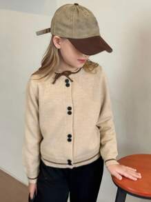 DAZY Tween Girls Cardigan Fall/Winter - Apricot - View 5