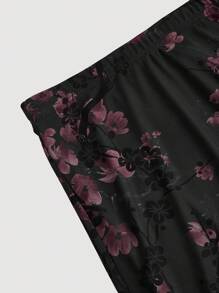 Firerie Elegant Floral Print Fitted Skirt, Plus Size - Multicolor - View 10