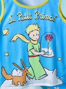 LE PETIT PRINCE X SHEIN 男童卡通图案背心和短裤内衣套装 - 藍色 - 查看 3