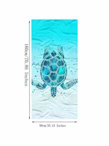 Toalla de playa de fibra ultrafina con estampado de tortuga, ideal para piscina, camping y viajes de verano, vacaciones, decoración del baño, artículos esenciales de playa