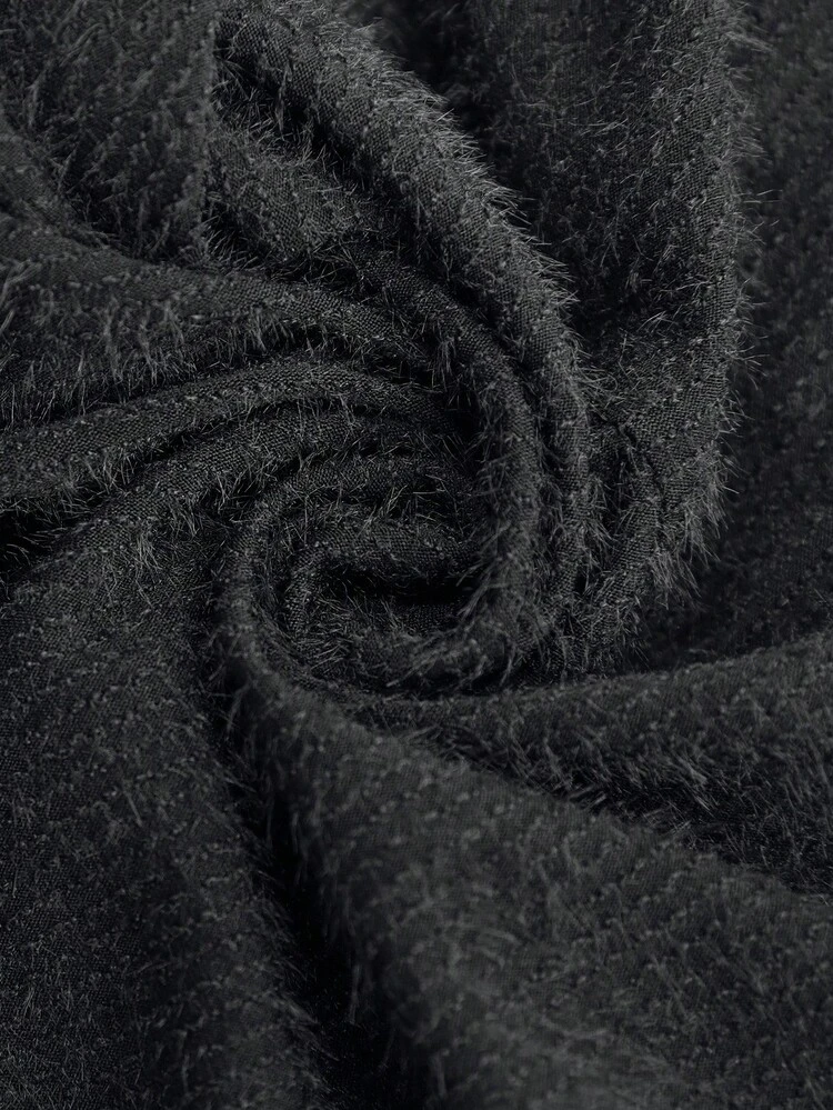 Plus Size Women's Solid Color Long Sleeve Open Front Casual Loose Coat,Fall, Women,Business Casual,Classy,For Stylish Everyday Wear Black Cardigan Women Soft Cardigan Drape Cardigan Duster Cardigan,Chic Autumn&,Fall,Spring