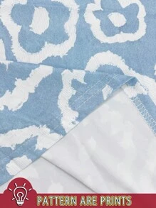 Manfinity Dauomo Áo thun nam tay ngắn họa tiết hoa giản dị, mùa hè - trắng - Xem 4