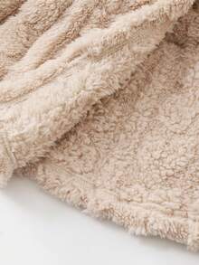 SHEIN Young Girl 1pc Plush Warm Classic Street Style Hooded Long Sleeve Coat Young Girl Fluffy Coat Jacket Young Girl Fleece Jacket Warm Jacket Winter Girls Furry Coat Girls Hooded Fleece Jacket Fleece Jacket Young Girl Fleece Coat Winter Coat Warm Fleece Jacket Fall - Khaki - View 6