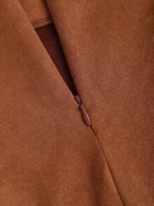 Sweetra Vintage Italian Style Ruched Maillard Color Mini Skirt, Sexy Deep Toned Women Design, Suitable For Autumn/Winter