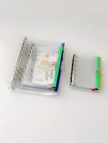 6 pièces/12 pièces Pochette à fermeture éclair multicolore, compatible avec un classeur à 6 anneaux, un cahier, des pochettes pour feuilles mobiles, sac de fichier en PVC imperméable, organisateur de documents, durable, portable, léger, fournitures de bureau et scolaires, usage multifonctionnel - Multicolore - Voir 6