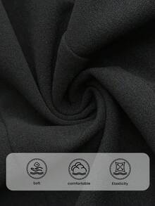 Elaquor Plus Size Black Metal Buckle Decor Long Sleeve Suit Set Formal Suit Plus Size Office Wear In Spring - Black - View 7