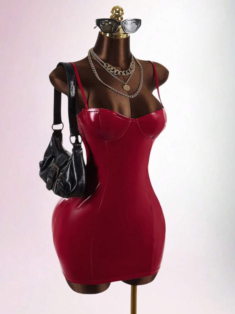 short red latex dress Amazon.com: Srieox Womens Latex Mini Dress Faux Leather Bodycon Sexy Club  Dresses for Women Small : Clothing, Shoes & Jewelry