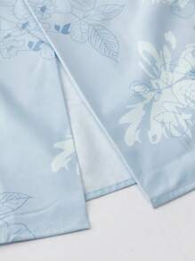 Irokai 日本女士印花传统和服浴衣两件套，夏季节日 - 藍色 - 查看 7