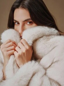 Anewsta New Arrival Elegant Lady Long Coat Chic Thermal Lined Winter Outwear For Women