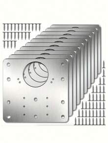 4pcs/8pcs Stainless Steel Cabinet Hinge Repair Kit - Easily Fix Cupboard Doors With Flat Brackets And Screws