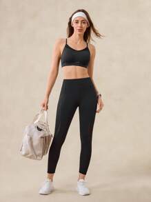 OutZeal 女士吸汗塑形软网紧身裤，适合跑步、日常休闲穿着 - 黑色 - 查看 7