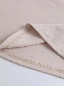 INAWLY Women's Cream Long Sleeve Dress, Soft Ruched Cowl Neck Pleated Knit Loungewear Dress Fall Cloth For Women - Cream - View 6