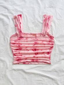 Soleia WYWH Women Vacation Spring Break Women's Floral Print Square Neck Vacation Tank Top