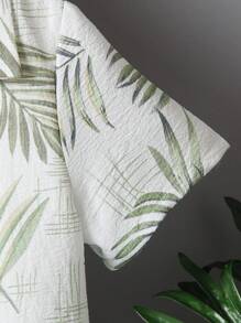 SHEIN 小男童熱帶圖案襯衫和短褲不帶T恤