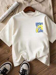 INAWLY 加大码女式柠檬大提琴意大利衬衫、阿马尔菲海岸衬衫、柠檬衬衫、番茄女孩圆领毛衣、时尚、时尚T恤、可爱T恤、送给兄弟姐妹的礼物