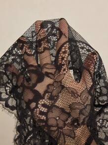 Charlaine Elegante y sexy conjunto de lencería de mujer de encaje francés - Negro - Ver 6