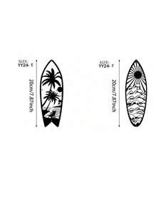 1pc Metal Surfboard Wall Decor - Summer Beach Signage With Turtle, Palm Tree Design - Coastal Hanging Wall Art For Door & Home Decor,Home Decor ,Room Decor,Wall Decor