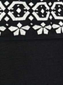 EMERY ROSE Damen Urlaubs-Lässig Geometrisches Muster Top und Hose 2 Stücke Set