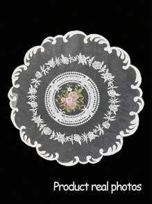 1/4pcs Polyester Embroidered Placemats For Kitchen, Dining Room, Table Decoration, Heat Insulation, Anti-Scratch, Anti-Dust, Suitable For Wedding, Party, Gift, Birthday, Christmas - White - View 18
