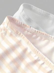 SHEIN EZwear Bộ 2 áo ống sọc vàng trắng thường ngày cho nữ - Nhiều màu - Xem 9