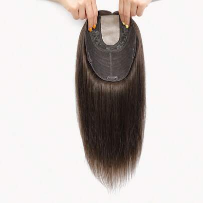 ZERO-NET 14英寸女士假发片，真人发丝，8英寸x8英寸底座，适合头发稀疏的女性。