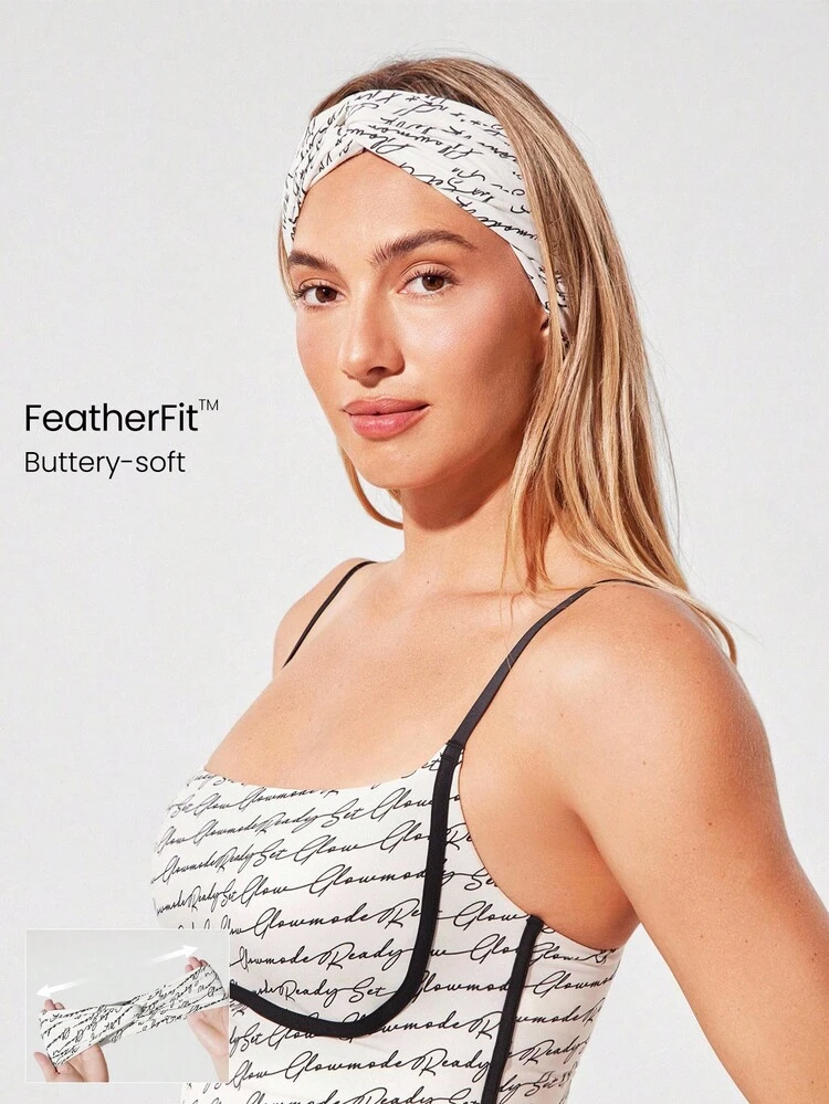 1 paquet FeatherFit™ Bandeau élastique torsadé et lumineux, doux et extensible, absorbant la transpiration, pour la gym, l'entraînement et l'usage quotidien décontracté