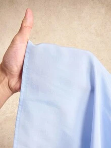 House of One 透明欧根纱系带领扣衬衫女式优雅秋季 - 淺藍色 - 查看 7