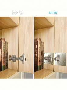 4pcs/8pcs Stainless Steel Cabinet Hinge Repair Kit - Easily Fix Cupboard Doors With Flat Brackets And Screws