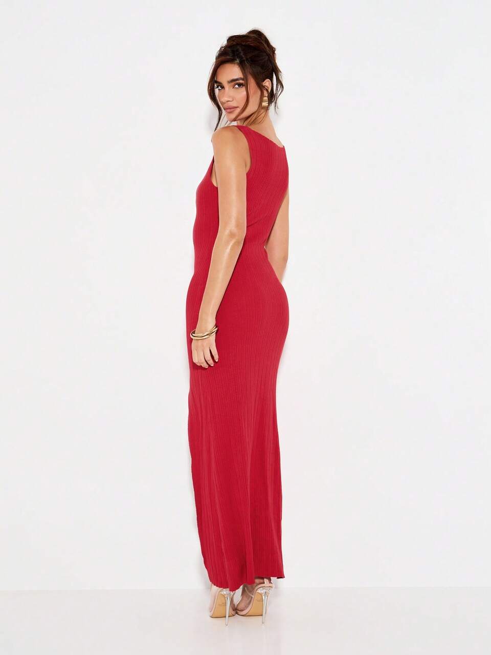 KIZN Ribbed Knit Button Front Maxi Dress